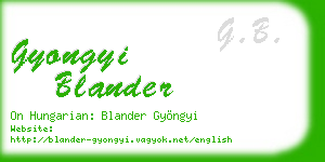 gyongyi blander business card