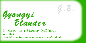 gyongyi blander business card